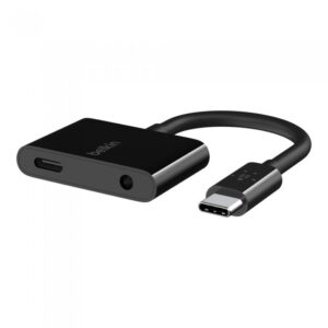 3.5MM AUDIO+USB-C CHARGE ADAPTER BLACK