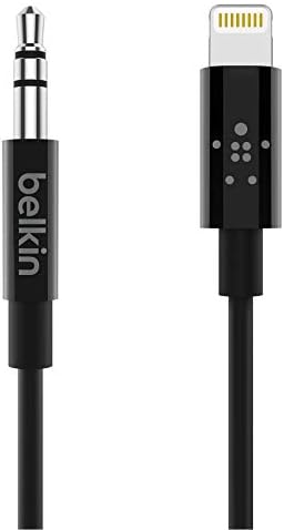 3.5MM AUDIO CABLE WITH LIGHTNING CONNECTOR 1.8M BLACK