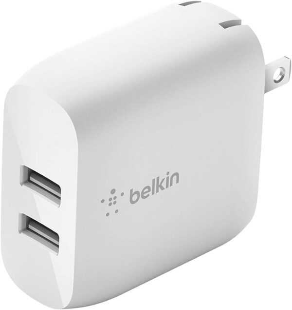 DUAL USB A WALL CHARGER 24W(WHITE)