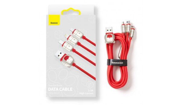 Baseus Year of the Tiger One-for-Three Data Cable Red