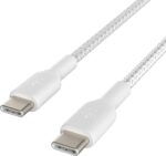 USB A TO USB C CABLE 1M WHITE PVC/BRAIDED