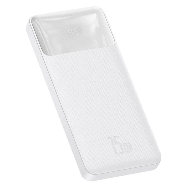 Baseus Bipow Digital Display Power Bank 10000mAh 15W White Overseas Edition