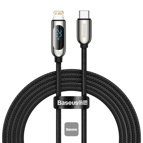 Baseus Display Fast Charging Data Cable Type-C to iP 20W Black