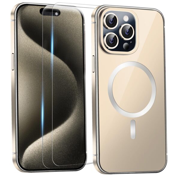 BACKCASE 15 PRO-MAX SILIVER MAGNETIC TRANSPARENT