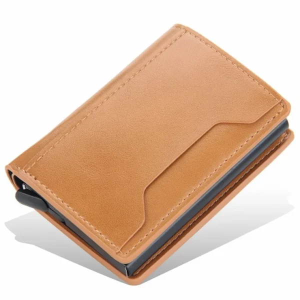 POP-UP ALLUMINUM ALLOY WALLET BROWN